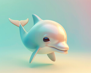 A cute dolphin avatar on a pastel background