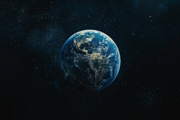 Globe on a dark background, planet earth in space