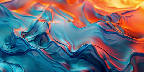an abstract backdrop featuring sharp orange and blue waves - obrazy, fototapety, plakaty