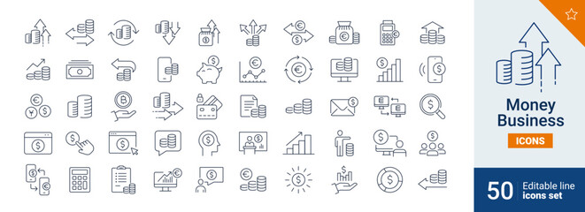 Money icons Pixel perfect. Economy, bank, trade, ...	
