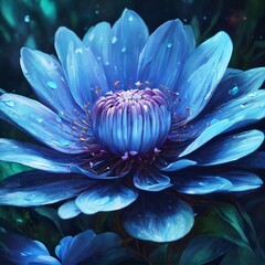 blue water lily