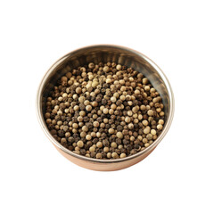 A bowl of black and white pepper, a classic ingredient in various cuisines
