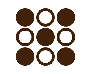Circle Outline And Circle Shape Collection Brown Symbol Element Vector Graphic Design Illustration