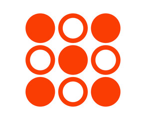 Circle Outline And Circle Shape Collection Orange Symbol Element Vector Graphic Design Illustration