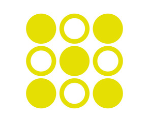 Circle Outline And Circle Shape Collection Yellow Symbol Element Vector Graphic Design Illustration
