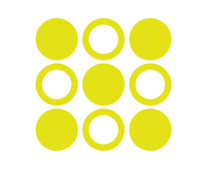 Circle Outline And Circle Shape Collection Yellow Symbol Element Vector Graphic Design Illustration