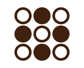 Circle Shape And Circle Outline Collection Brown Symbol Element Vector Graphic Design Illustration