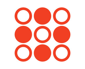 Circle Shape And Circle Outline Collection Orange Symbol Element Vector Graphic Design Illustration