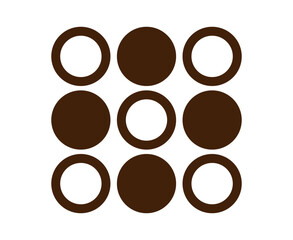 Circle Shape And Circle Outline Collection Brown Symbol Element Vector Graphic Design Illustration