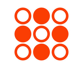Circle Shape And Circle Outline Collection Orange Symbol Element Vector Graphic Design Illustration