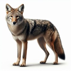 Image of isolated coyote against pure white background, ideal for presentations
