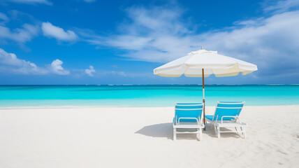 Fototapeta premium chairs and umbrella