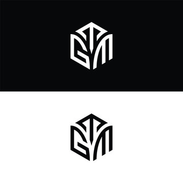 Initial letter TGM hexagon logo design, flourish, develop, natural, luxury, simple, finance logo, real estate.