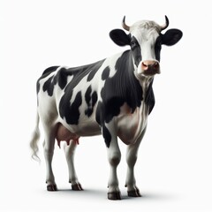 Image of isolated cow against pure white background, ideal for presentations
