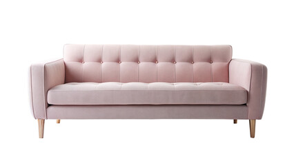 Pink sofa isolated on transparent background