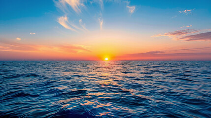 Calm at Dawn: Where Sky and Sea Blend in Horizon
