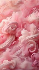 Fototapeta premium Candy Floss Dream, a soft and dreamy abstract background with swirls and wisps of pink cotton candy
