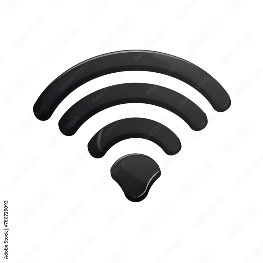 Poster a black and white image of a wifi symbol. the image is simple and minimalistic, with no other elemen