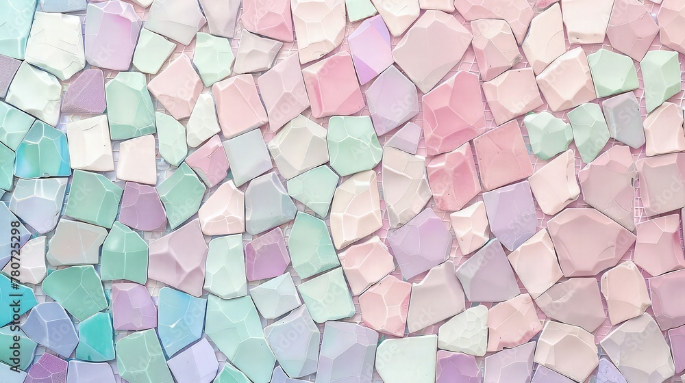 Poster a tranquil abstract background with square-shaped boxes in a palette of soft, light colors.