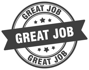 Fototapeta premium great job stamp. great job label on transparent background. round sign