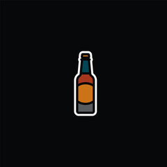 Original vector illustration. Beer bottle icon.