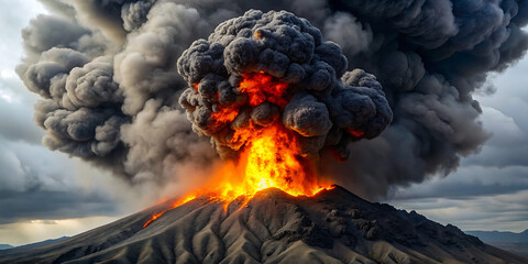 volcano eruption - obrazy, fototapety, plakaty