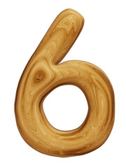 Wooden number 6 for math, education and business concept