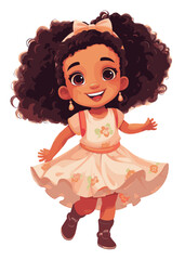Vector cartoon girl character