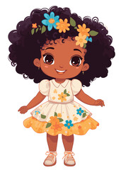 Vector cartoon girl character