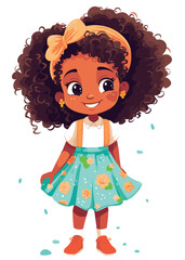 Vector cartoon girl character