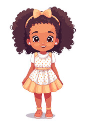 Vector cartoon girl character