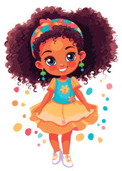 Fototapeta premium Vector cartoon girl character