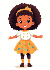 Vector cartoon girl character