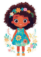 Vector cartoon girl character