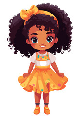 Vector cartoon girl character