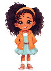 Vector cartoon girl character
