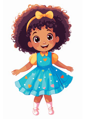 Vector cartoon girl character