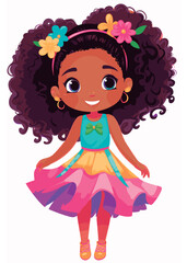 Vector cartoon girl character