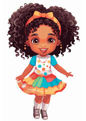 Fototapeta premium Vector cartoon girl character