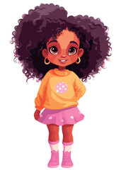 Vector cartoon girl character
