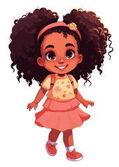 Vector cartoon girl character