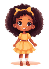Vector cartoon girl character
