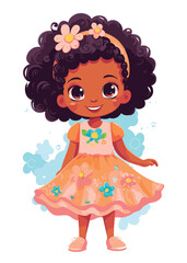 Vector cartoon girl character