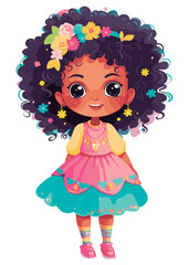 Vector cartoon girl character