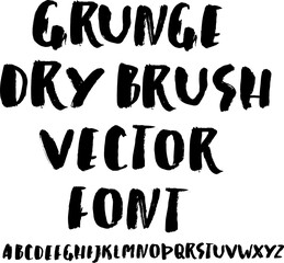 Hand Drawn Dry Brush Font. Modern Brush Lettering. Vector - 780728840