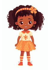 Vector cartoon girl character