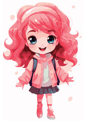 Vector cartoon girl character