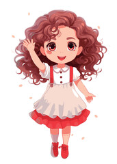 Vector cartoon girl character