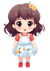 Vector cartoon girl character