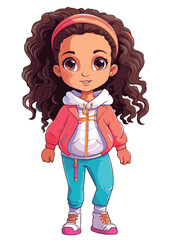 Vector cartoon girl character